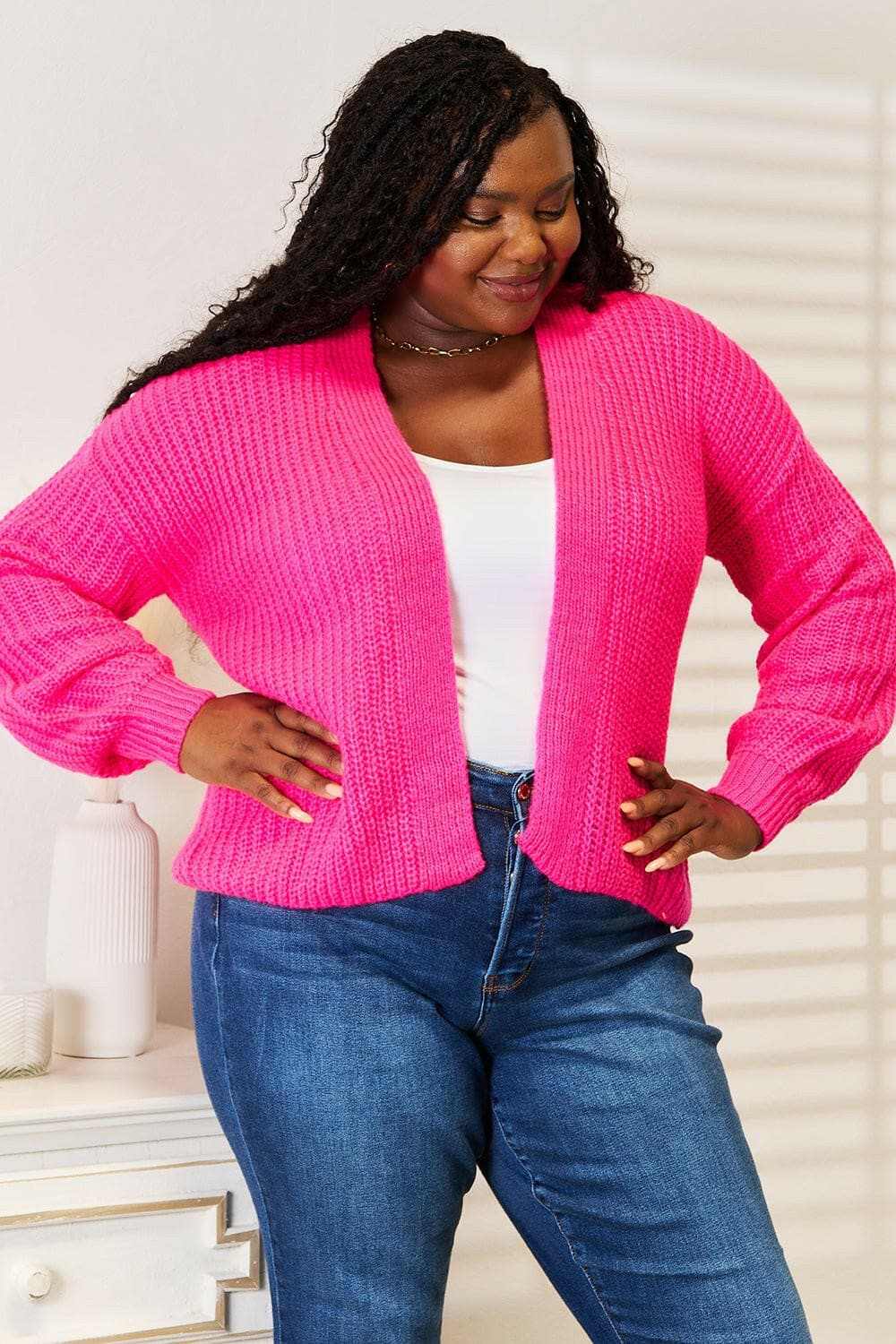 Cozy rib-knit cocoon cardigan - Love Salve